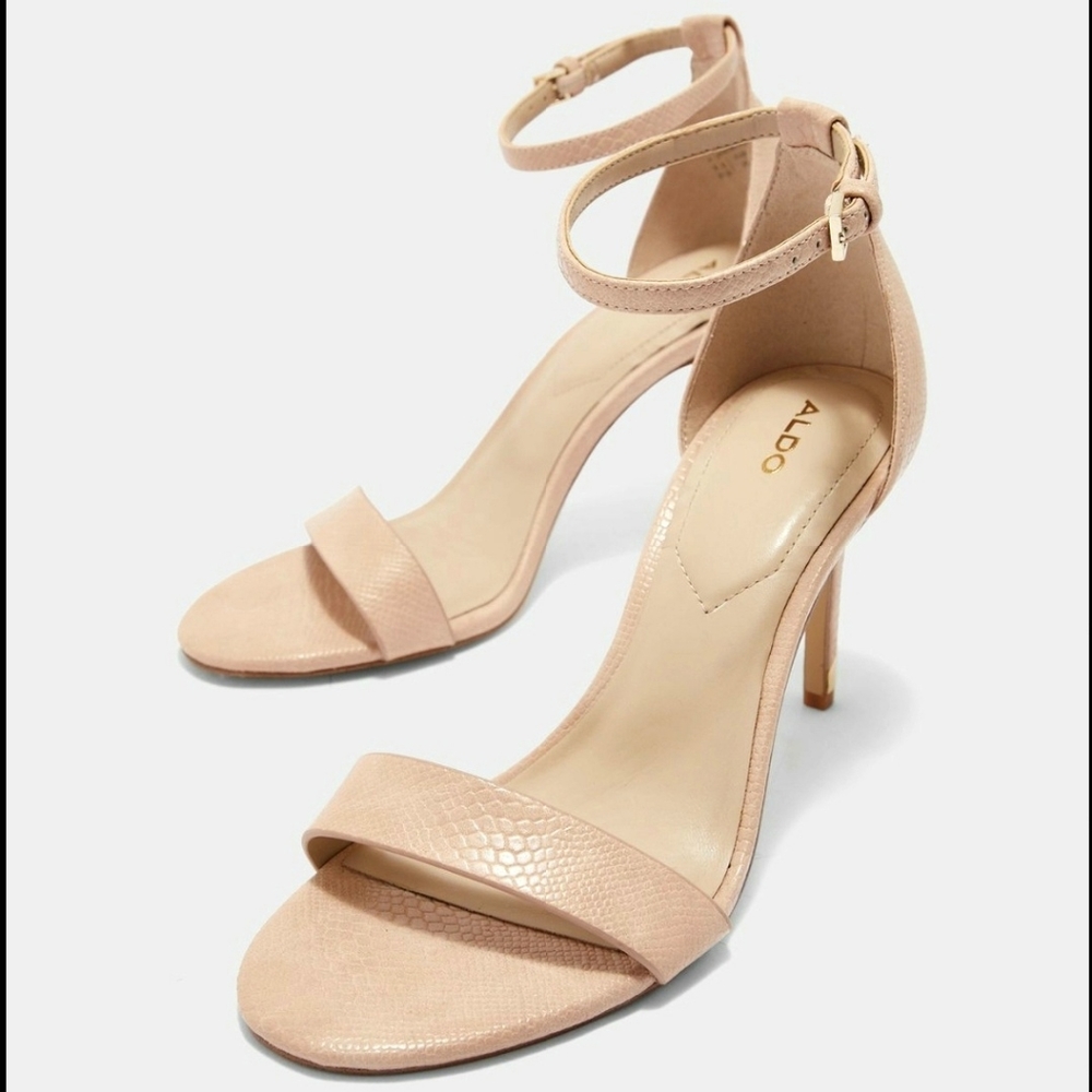 Aldo Embossed Peep Toe Heels